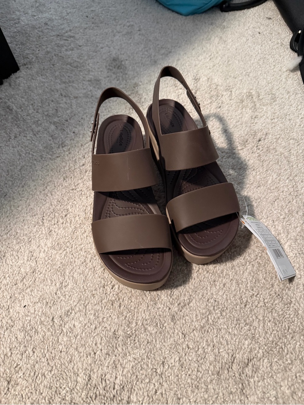 CROCS Brooklyn Wedge Double-Strap Slingback Sandals